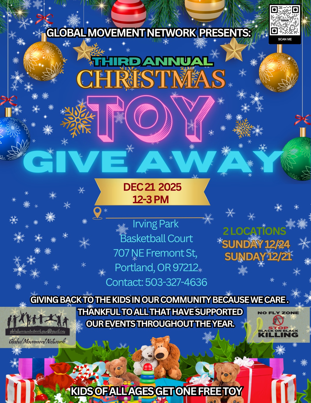 GMN Christmas toy giveaway flyer from a past event